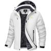 image:imageMAGCOMSEN Womens Ski Jacket Snow Winter Coat Waterproof Insulated Warm Fleece Thermal Skiing Jacket Windproof RaincoatWhite