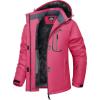 image:imageMAGCOMSEN Womens Ski Jacket Waterproof Insulated Warm Winter Coat Thermal Windproof Snow Jacket Fleece Lined RaincoatRosered