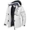 image:imageMAGCOMSEN Womens Ski Jacket Waterproof Insulated Warm Winter Coat Thermal Windproof Snow Jacket Fleece Lined RaincoatWhite