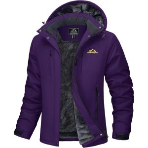 image:imageMAGCOMSEN Womens Ski Jacket Snow Winter Coat Waterproof Insulated Warm Fleece Thermal Skiing Jacket Windproof RaincoatDeeppurple