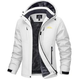 image:imageMAGCOMSEN Womens Ski Jacket Snow Winter Coat Waterproof Insulated Warm Fleece Thermal Skiing Jacket Windproof RaincoatWhite