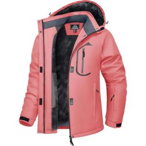 image:imageMAGCOMSEN Womens Ski Jacket Waterproof Insulated Warm Winter Coat Thermal Windproof Snow Jacket Fleece Lined RaincoatAquared