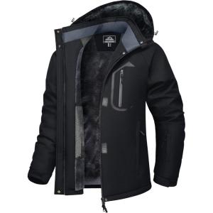 image:imageMAGCOMSEN Womens Ski Jacket Waterproof Insulated Warm Winter Coat Thermal Windproof Snow Jacket Fleece Lined RaincoatBlack