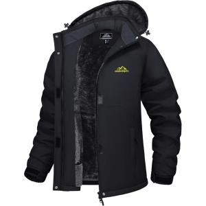 image:imageMAGCOMSEN Womens Winter Coat Ski Snow Jacket Fleece Lined Warm Waterproof Insulated Skiing Windbreaker Jacket with HoodBlack