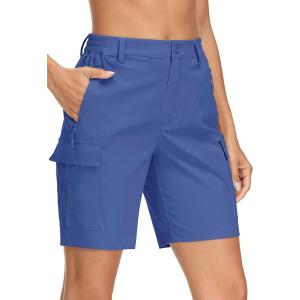 image:imageMAGCOMSEN Womens 7 Hiking Cargo Shorts Quick Dry Lightweight Golf Athlectic Casual Trendy Shorts with 5 PocketsBlue Grey