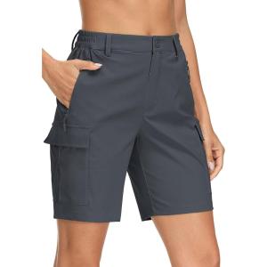 image:imageMAGCOMSEN Womens 7 Hiking Cargo Shorts Quick Dry Lightweight Golf Athlectic Casual Trendy Shorts with 5 PocketsDark Grey