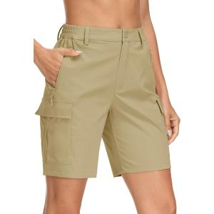 image:imageMAGCOMSEN Womens 7 Hiking Cargo Shorts Quick Dry Lightweight Golf Athlectic Casual Trendy Shorts with 5 PocketsKhaki
