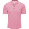 image:imageMAGCOMSEN Mens Henley Short Sleeve Shirt Moisture Wicking Lightweight Cotton TShirts Casual Summer Basic Tee Shirt01 Grey Pink Heather