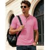 image:imageMAGCOMSEN Mens Henley Short Sleeve Shirt Moisture Wicking Lightweight Cotton TShirts Casual Summer Basic Tee Shirt01 Grey Pink Heather