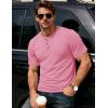 image:imageMAGCOMSEN Mens Henley Short Sleeve Shirt Moisture Wicking Lightweight Cotton TShirts Casual Summer Basic Tee Shirt01 Grey Pink Heather
