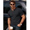 image:imageMAGCOMSEN Mens Henley Short Sleeve Shirt Moisture Wicking Lightweight Cotton TShirts Casual Summer Basic Tee Shirt02 Black