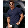 image:imageMAGCOMSEN Mens Henley Short Sleeve Shirt Moisture Wicking Lightweight Cotton TShirts Casual Summer Basic Tee Shirt04 Navy