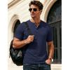 image:imageMAGCOMSEN Mens Henley Short Sleeve Shirt Moisture Wicking Lightweight Cotton TShirts Casual Summer Basic Tee Shirt04 Navy