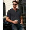 image:imageMAGCOMSEN Mens Henley Short Sleeve Shirt Moisture Wicking Lightweight Cotton TShirts Casual Summer Basic Tee Shirt05 Black Heather