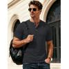 image:imageMAGCOMSEN Mens Henley Short Sleeve Shirt Moisture Wicking Lightweight Cotton TShirts Casual Summer Basic Tee Shirt05 Black Heather