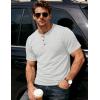 image:imageMAGCOMSEN Mens Henley Short Sleeve Shirt Moisture Wicking Lightweight Cotton TShirts Casual Summer Basic Tee Shirt06 Beige Heather