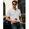image:imageMAGCOMSEN Mens Henley Short Sleeve Shirt Moisture Wicking Lightweight Cotton TShirts Casual Summer Basic Tee Shirt06 Beige Heather