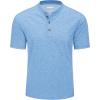 image:imageMAGCOMSEN Mens Henley Short Sleeve Shirt Moisture Wicking Lightweight Cotton TShirts Casual Summer Basic Tee Shirt07 Sky Blue Heather