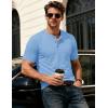 image:imageMAGCOMSEN Mens Henley Short Sleeve Shirt Moisture Wicking Lightweight Cotton TShirts Casual Summer Basic Tee Shirt07 Sky Blue Heather