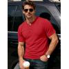 image:imageMAGCOMSEN Mens Henley Short Sleeve Shirt Moisture Wicking Lightweight Cotton TShirts Casual Summer Basic Tee Shirt08 Tomato