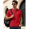 image:imageMAGCOMSEN Mens Henley Short Sleeve Shirt Moisture Wicking Lightweight Cotton TShirts Casual Summer Basic Tee Shirt08 Tomato