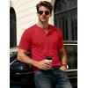 image:imageMAGCOMSEN Mens Henley Short Sleeve Shirt Moisture Wicking Lightweight Cotton TShirts Casual Summer Basic Tee Shirt08 Tomato