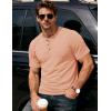 image:imageMAGCOMSEN Mens Henley Short Sleeve Shirt Moisture Wicking Lightweight Cotton TShirts Casual Summer Basic Tee Shirt09 Apricot
