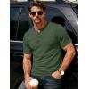 image:imageMAGCOMSEN Mens Henley Short Sleeve Shirt Moisture Wicking Lightweight Cotton TShirts Casual Summer Basic Tee Shirt10 Army Green