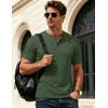 image:imageMAGCOMSEN Mens Henley Short Sleeve Shirt Moisture Wicking Lightweight Cotton TShirts Casual Summer Basic Tee Shirt10 Army Green