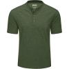 image:imageMAGCOMSEN Mens Henley Short Sleeve Shirt Moisture Wicking Lightweight Cotton TShirts Casual Summer Basic Tee Shirt11 Army Green Heather