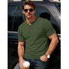 image:imageMAGCOMSEN Mens Henley Short Sleeve Shirt Moisture Wicking Lightweight Cotton TShirts Casual Summer Basic Tee Shirt11 Army Green Heather