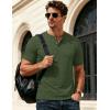 image:imageMAGCOMSEN Mens Henley Short Sleeve Shirt Moisture Wicking Lightweight Cotton TShirts Casual Summer Basic Tee Shirt11 Army Green Heather