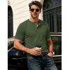 image:imageMAGCOMSEN Mens Henley Short Sleeve Shirt Moisture Wicking Lightweight Cotton TShirts Casual Summer Basic Tee Shirt11 Army Green Heather