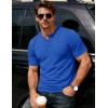 image:imageMAGCOMSEN Mens Henley Short Sleeve Shirt Moisture Wicking Lightweight Cotton TShirts Casual Summer Basic Tee Shirt12 Bright Blue