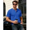 image:imageMAGCOMSEN Mens Henley Short Sleeve Shirt Moisture Wicking Lightweight Cotton TShirts Casual Summer Basic Tee Shirt12 Bright Blue