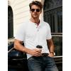 image:imageMAGCOMSEN Mens Henley Short Sleeve Shirt Moisture Wicking Lightweight Cotton TShirts Casual Summer Basic Tee Shirt13 White