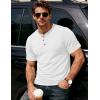 image:imageMAGCOMSEN Mens Henley Short Sleeve Shirt Moisture Wicking Lightweight Cotton TShirts Casual Summer Basic Tee Shirt13 White