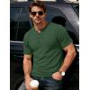 image:imageMAGCOMSEN Mens Henley Short Sleeve Shirt Moisture Wicking Lightweight Cotton TShirts Casual Summer Basic Tee Shirt14 Dark Green Heather