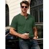 image:imageMAGCOMSEN Mens Henley Short Sleeve Shirt Moisture Wicking Lightweight Cotton TShirts Casual Summer Basic Tee Shirt14 Dark Green Heather