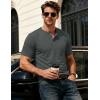 image:imageMAGCOMSEN Mens Henley Short Sleeve Shirt Moisture Wicking Lightweight Cotton TShirts Casual Summer Basic Tee Shirt15 Dark Grey