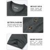 image:imageMAGCOMSEN Mens Henley Short Sleeve Shirt Moisture Wicking Lightweight Cotton TShirts Casual Summer Basic Tee Shirt16 Dark Grey Heather