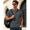 image:imageMAGCOMSEN Mens Henley Short Sleeve Shirt Moisture Wicking Lightweight Cotton TShirts Casual Summer Basic Tee Shirt16 Dark Grey Heather