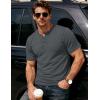 image:imageMAGCOMSEN Mens Henley Short Sleeve Shirt Moisture Wicking Lightweight Cotton TShirts Casual Summer Basic Tee Shirt16 Dark Grey Heather