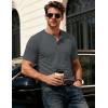 image:imageMAGCOMSEN Mens Henley Short Sleeve Shirt Moisture Wicking Lightweight Cotton TShirts Casual Summer Basic Tee Shirt16 Dark Grey Heather