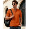 image:imageMAGCOMSEN Mens Henley Short Sleeve Shirt Moisture Wicking Lightweight Cotton TShirts Casual Summer Basic Tee Shirt17 Dark Orange