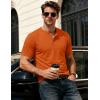 image:imageMAGCOMSEN Mens Henley Short Sleeve Shirt Moisture Wicking Lightweight Cotton TShirts Casual Summer Basic Tee Shirt17 Dark Orange