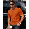image:imageMAGCOMSEN Mens Henley Short Sleeve Shirt Moisture Wicking Lightweight Cotton TShirts Casual Summer Basic Tee Shirt17 Dark Orange