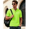 image:imageMAGCOMSEN Mens Henley Short Sleeve Shirt Moisture Wicking Lightweight Cotton TShirts Casual Summer Basic Tee Shirt19 Fluorescent Green