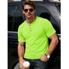 image:imageMAGCOMSEN Mens Henley Short Sleeve Shirt Moisture Wicking Lightweight Cotton TShirts Casual Summer Basic Tee Shirt19 Fluorescent Green