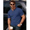 image:imageMAGCOMSEN Mens Henley Short Sleeve Shirt Moisture Wicking Lightweight Cotton TShirts Casual Summer Basic Tee Shirt2 Dark Blue Heather
